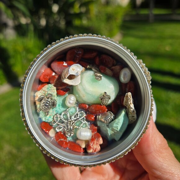 Ocean Sealife Magicks Altar Crystal Charm Tin Home Decor - Picture 3 of 7